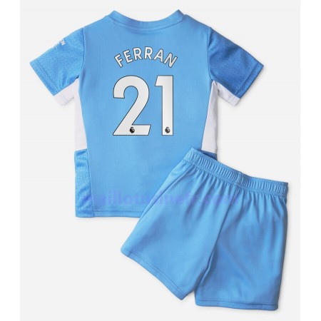 Maillot de Foot Manchester City Ferran Torres 21 Domicile 2021-22 - Enfant